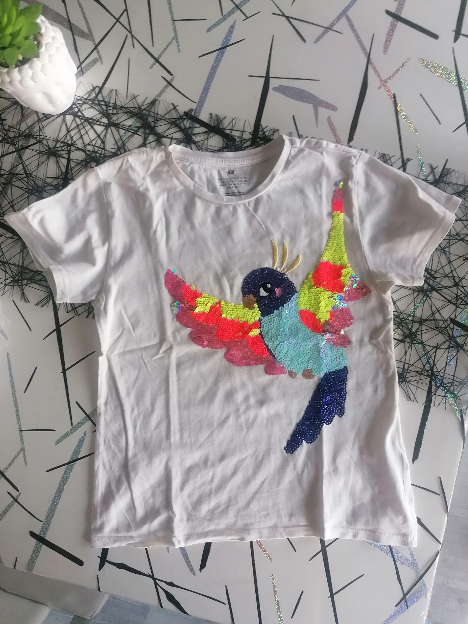 Thee shirt perroquet fluo T 8-10 ans 👧🏻 